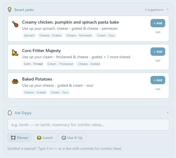 Smart picks based on shared ingredients